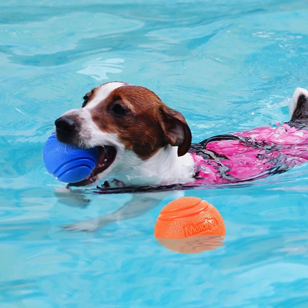 Balle gonflable en caoutchouc pour chien