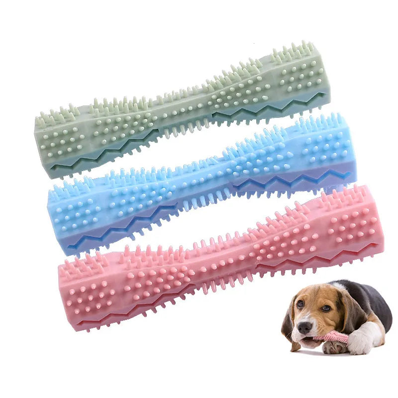 Brosse à dents pour chien durable, jouet à mâcher en caoutchouc souple, bâtonnet de nettoyage dentaire, massage des gencives, dentifrice, brosse à dents pour animaux de compagnie, fournitures pour animaux de compagnie