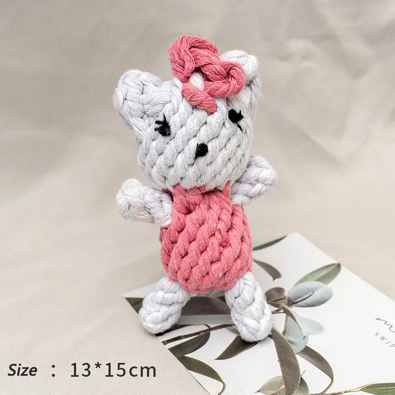 Jouet à Mâcher Résistant aux Morsures pour Chien, Petit Gabarit, Nettoyage des Dents, Chiot, Corde, Boule à Nœud, 1 Pièce