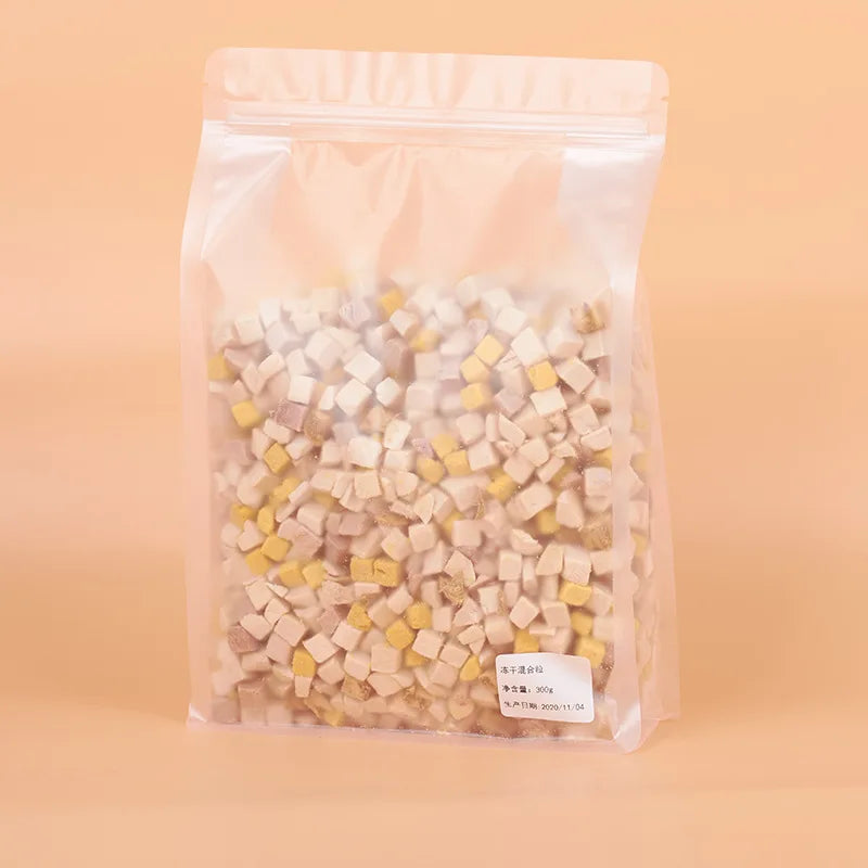 Snacks séchés au congélateur pour animaux domestiques, œufs de poulet, de canard, de caille, jaunes, pour chiens et chats, vente en gros, 500g