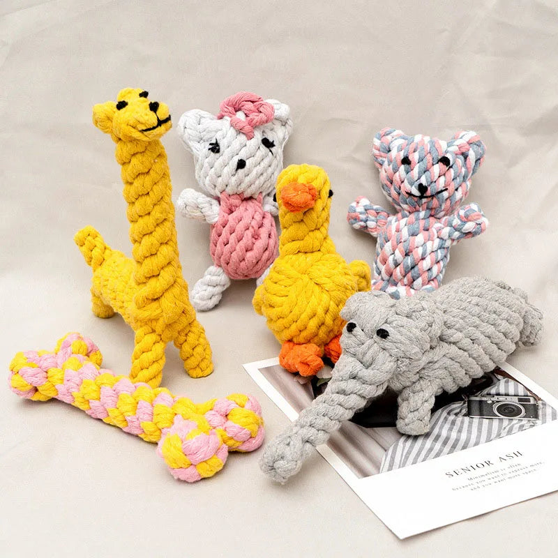 Jouet à Mâcher Résistant aux Morsures pour Chien, Petit Gabarit, Nettoyage des Dents, Chiot, Corde, Boule à Nœud, 1 Pièce