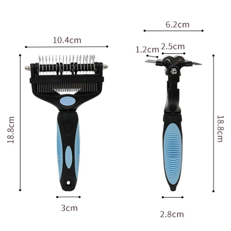 Brosse de démêlage 3 en 1 pour animaux de compagnie, épilateur de poils de chien, coupe-noeud en fourrure pour chiot et chat, peigne, fournitures de toilettage pour chiens