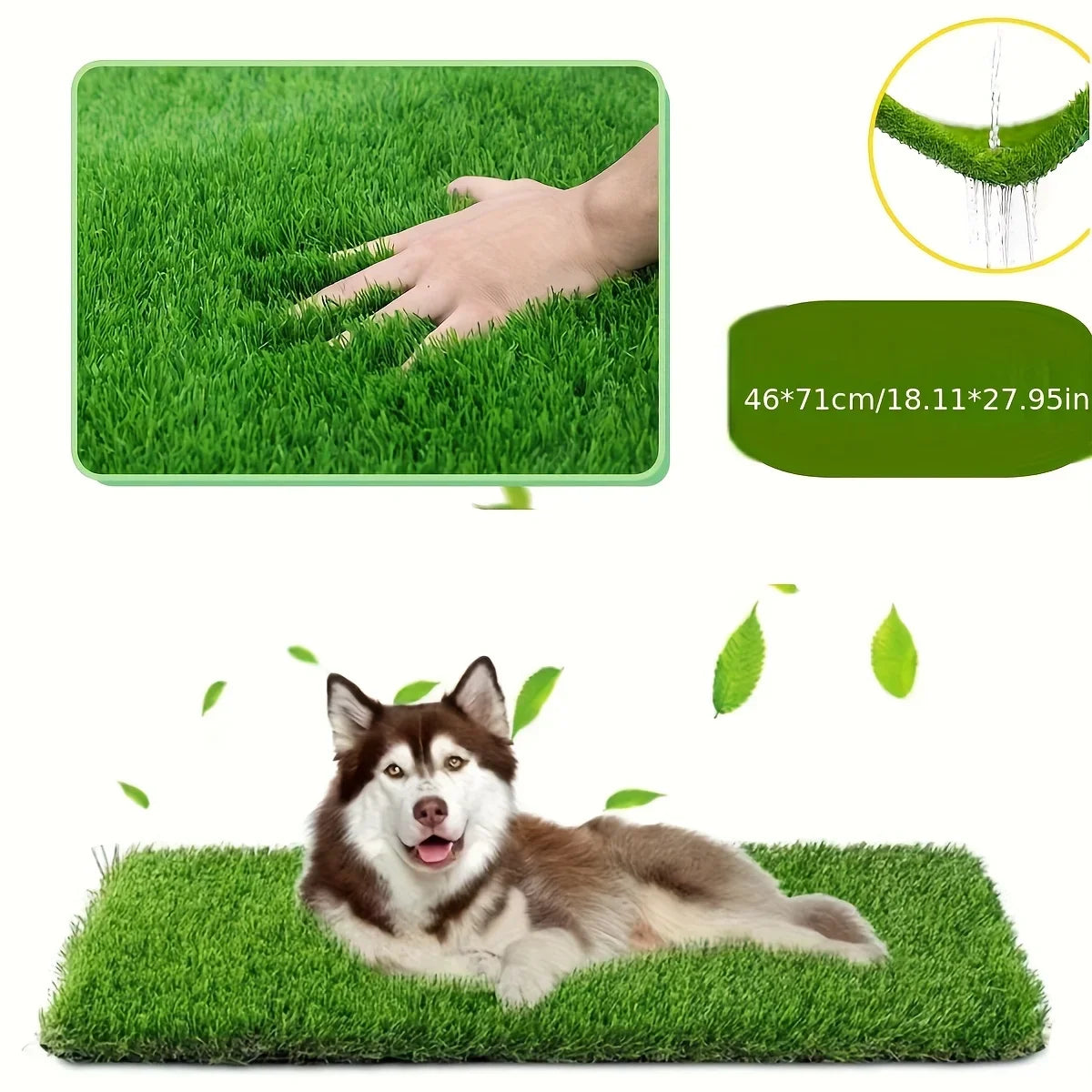 Tapis d'herbe pour chien lavable ultime – Pelouse artificielle réutilisable et anti-odeurs pour l'entraînement des animaux de compagnie, coussin de pipi facile à nettoyer, support antidérapant