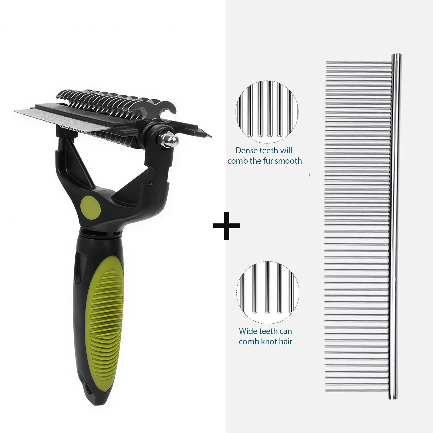 Brosse de démêlage 3 en 1 pour animaux de compagnie, épilateur de poils de chien, coupe-noeud en fourrure pour chiot et chat, peigne, fournitures de toilettage pour chiens
