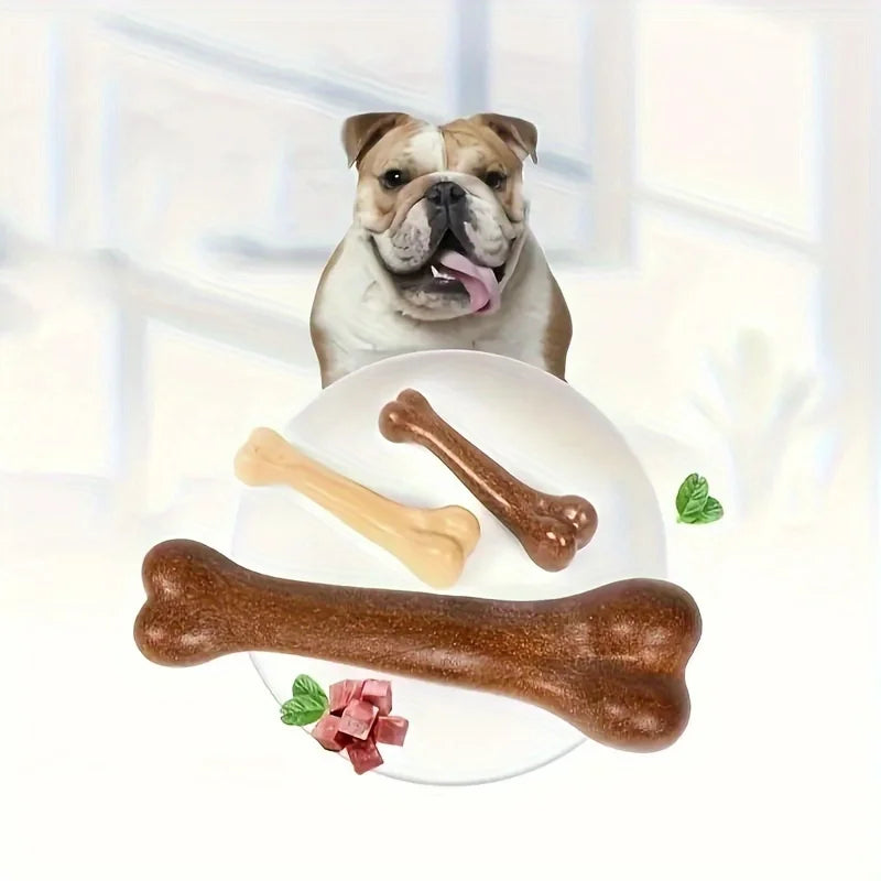 Jouet à mâcher durable aromatisé au bœuf pour chien, jouet interactif en forme d'os pour chien, jouet d'entraînement propre des dents, fournitures pour animaux de compagnie