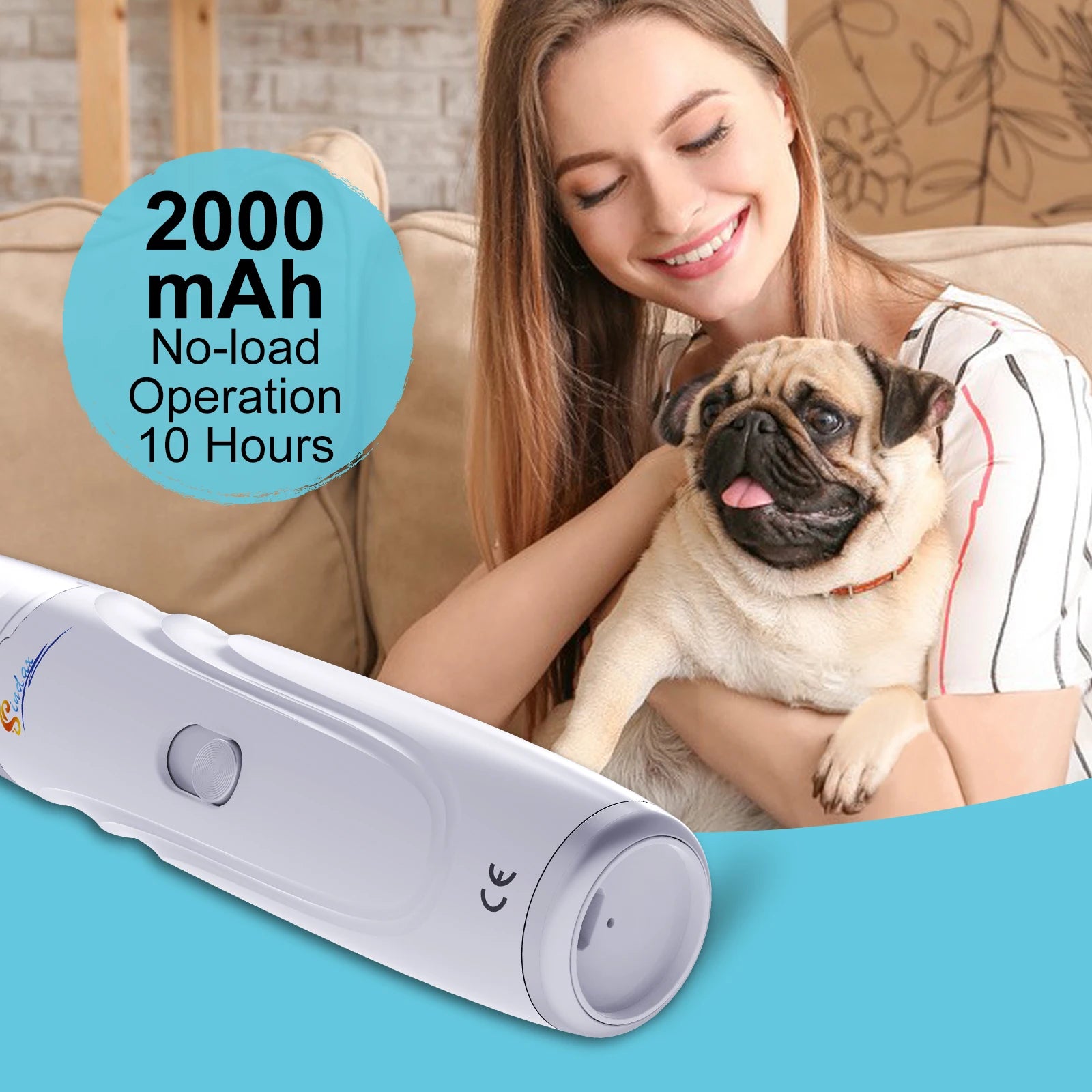 Broyeur à ongles électrique aste par USB pour animaux de compagnie, tondeuse et tondeuse, pattes indolores, toilettage, silencieux, 2 vitesses, lime à ongles pour chien