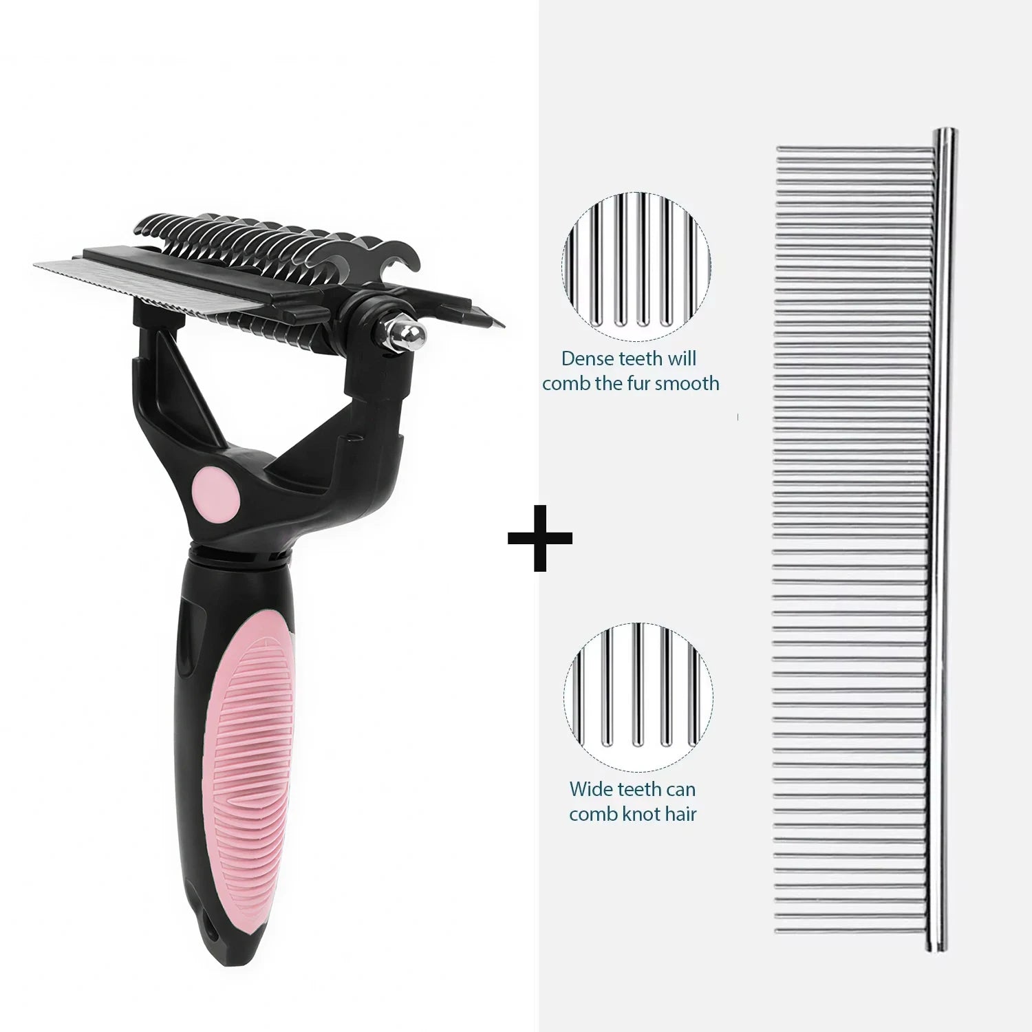 Brosse de démêlage 3 en 1 pour animaux de compagnie, épilateur de poils de chien, coupe-noeud en fourrure pour chiot et chat, peigne, fournitures de toilettage pour chiens