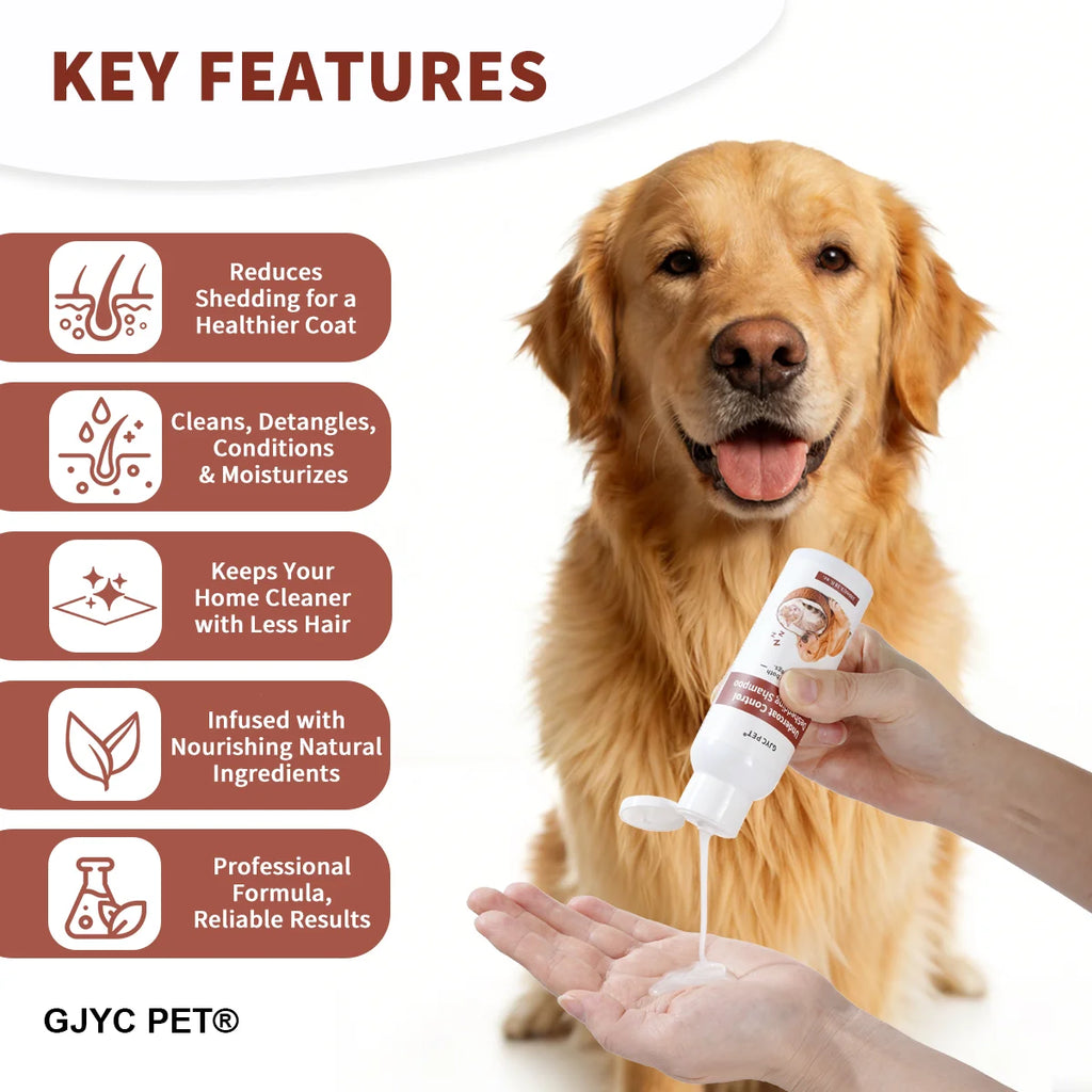 Shampoo anti-chute pour chiens et chats - Huile de noix de coco et d'argan, kératine, renforce le pelage, réduit la chute, panthénol hydrate, tout est sûr
