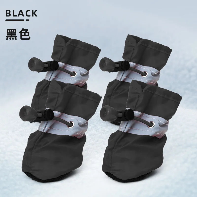 Nouvelles Bottes de Pluie Antidérapantes (4 pièces) pour Petits Chiens et Chats – Chaussures Imperméables pour Chiens, Bottines pour Chiots, Accessoires pour Pattes d'Animaux