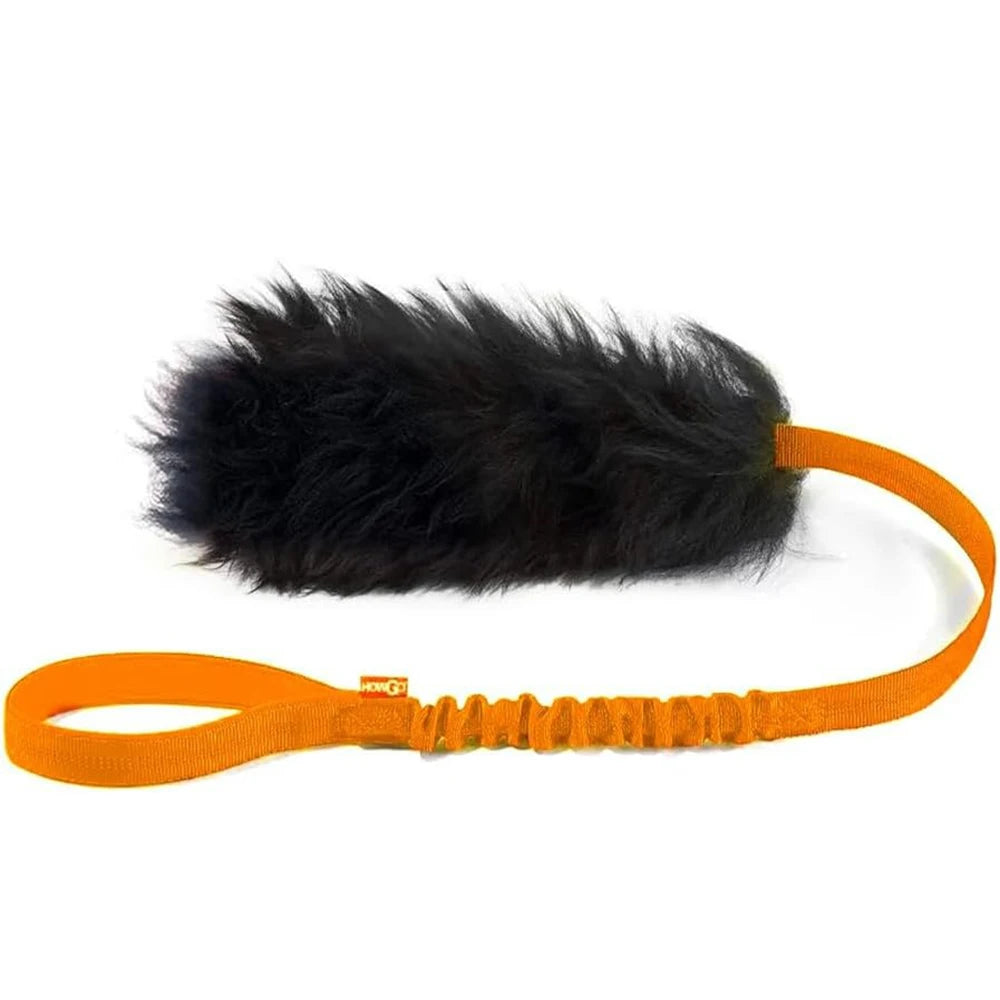 Jouet interactif en corde pour chien, chasseur élastique avec boule en caoutchouc, jouet de remorqueur pour animaux de compagnie, peau de mouton pour chiens de taille moyenne et grande, exercice en plein air
