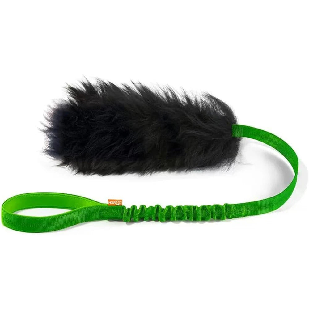 Jouet interactif en corde pour chien, chasseur élastique avec boule en caoutchouc, jouet de remorqueur pour animaux de compagnie, peau de mouton pour chiens de taille moyenne et grande, exercice en plein air