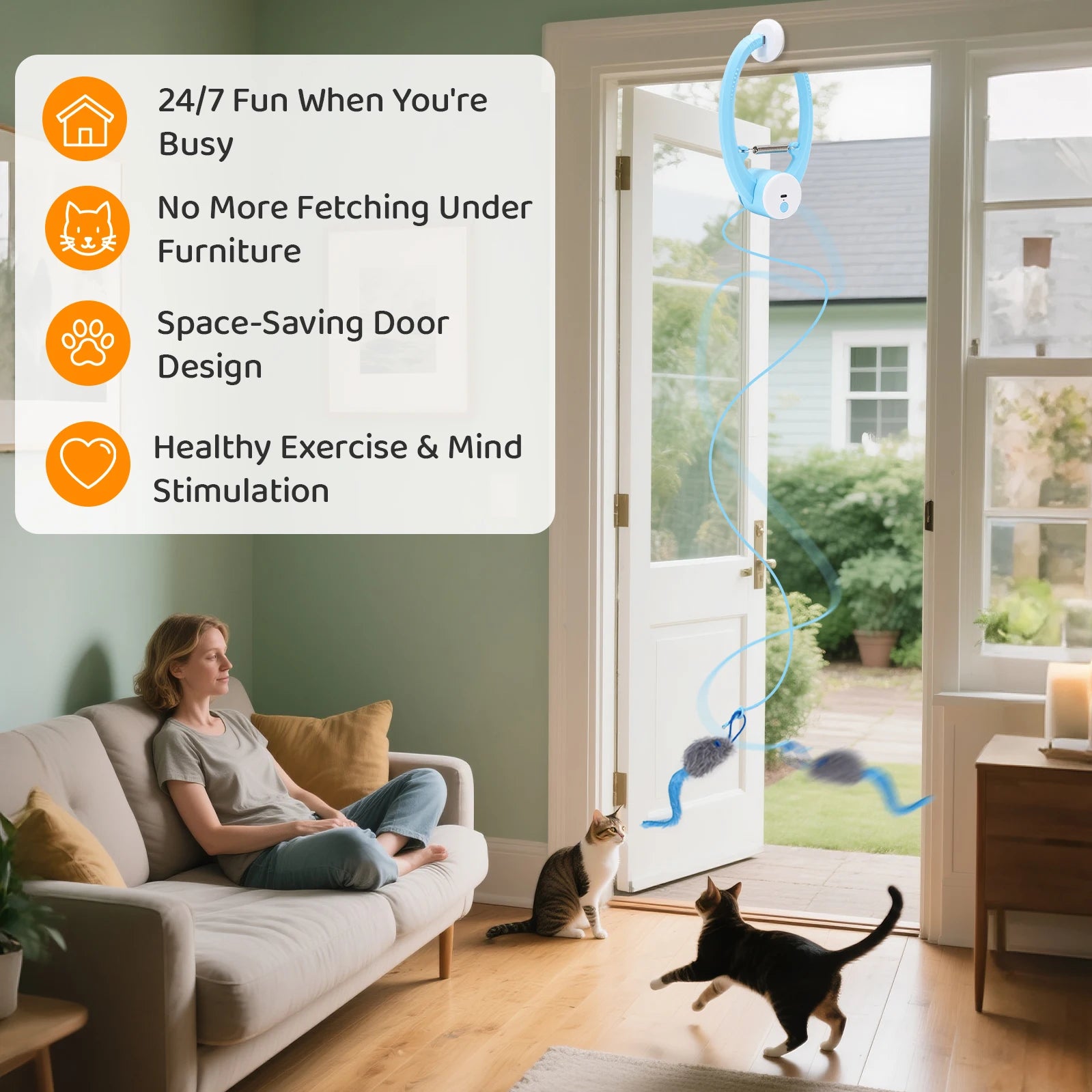 Jouet électrique interactif automatique pour chat, baguette flottante en plumes de papillon, Rechargeable par USB, pour l'enrichissement et la Stimulation en intérieur