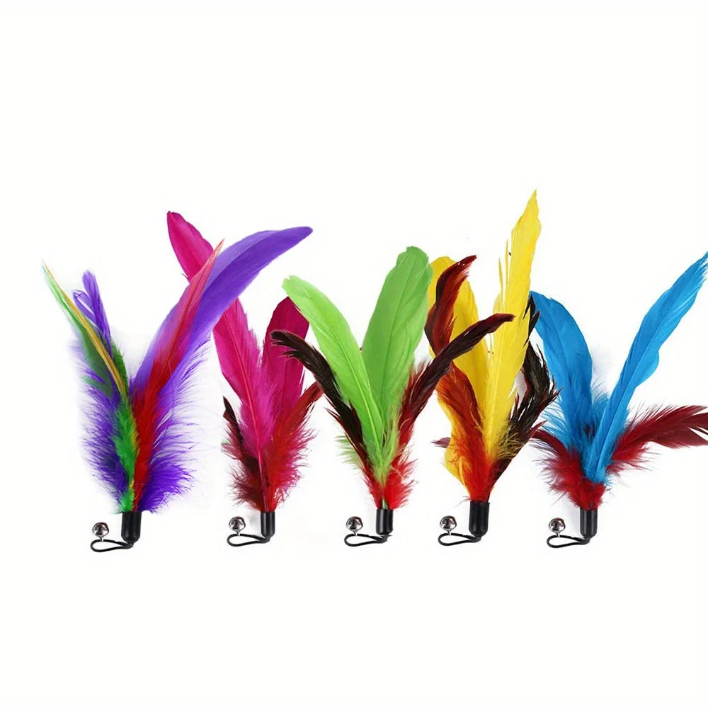 Ensemble de jouets pour chat, baguette rétractable, jouets en plumes et recharges de remplacement avec cloches, jouets interactifs pour chaton, 11 paquets