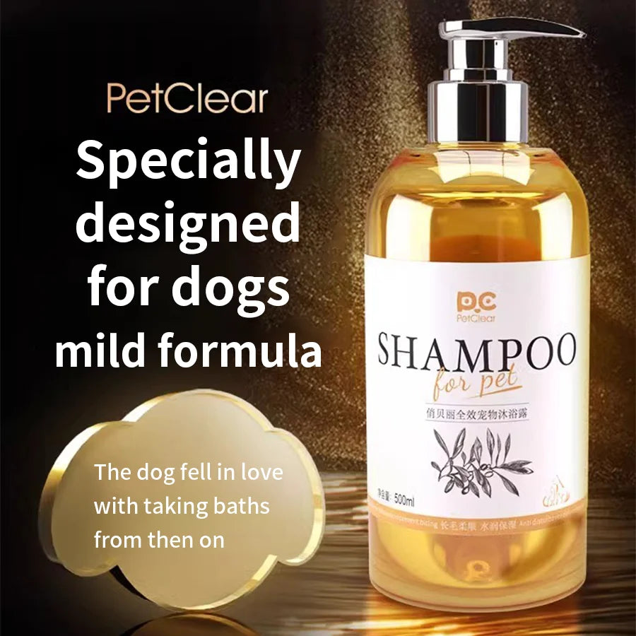 PETCLEAR 2-en-1 shampooing et revitalisant pour chien formule douce Gel de bain pour chiots 500 ml produits de nettoyage de conception spéciale pour chiens