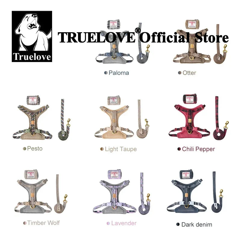 Harnais & laisse tweed élégants pour chien