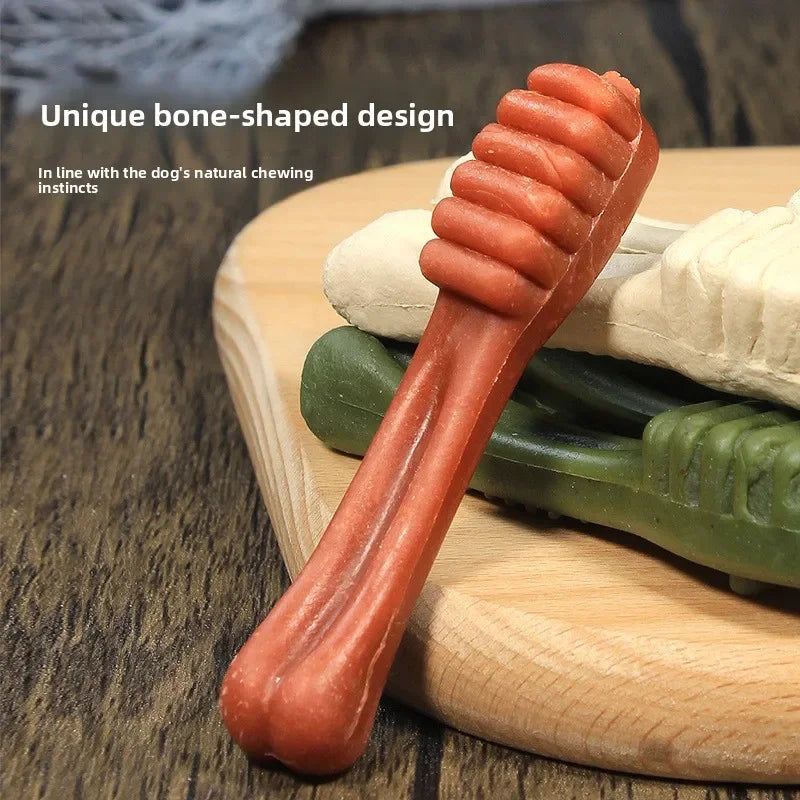 Jouets à mâcher pour chiens en gros, bâtonnets dentaires aromatisés au bœuf pour le nettoyage des dents et l'entraînement, résistants aux morsures
