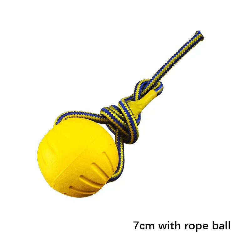 Boule d'Entraînement pour Chien, Jouet Interactif pour Animal de Compagnie, Anneau Côtelé, Degré de Morsure, Broyage des Dents, Corde à Enfiler, Balle Flottante