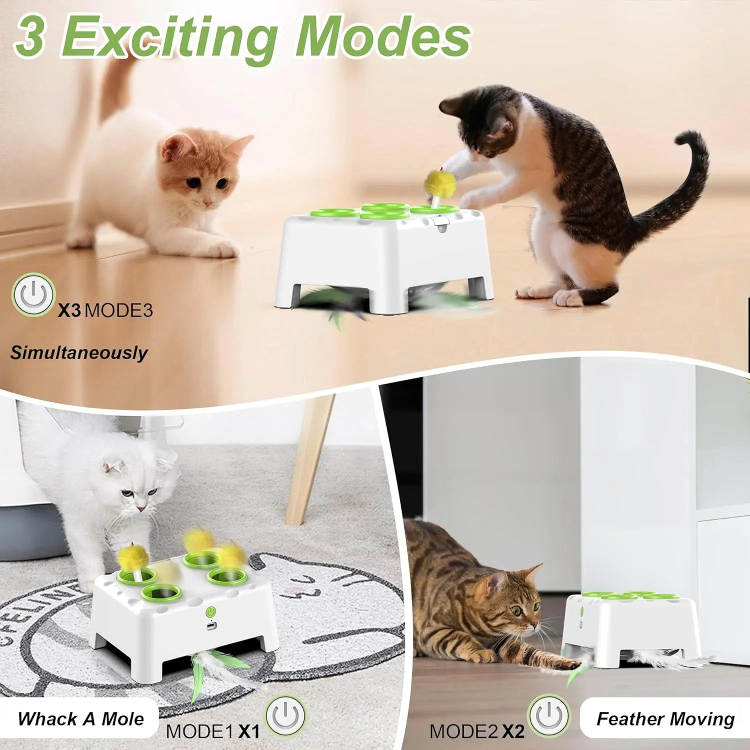 Jouet pop-up automatique à plumes pour chat