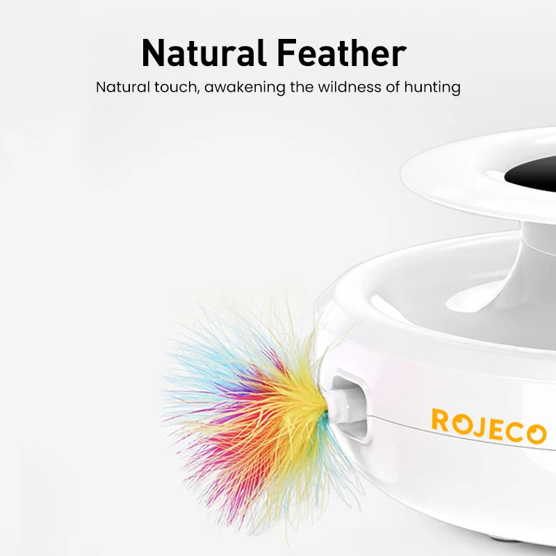 ROJECO 2 en 1 chat intelligent jouets automatique plume amusant balle jouet ensemble pour chat chien 5 Modes électronique interactif jouet pour animaux de compagnie accessoires