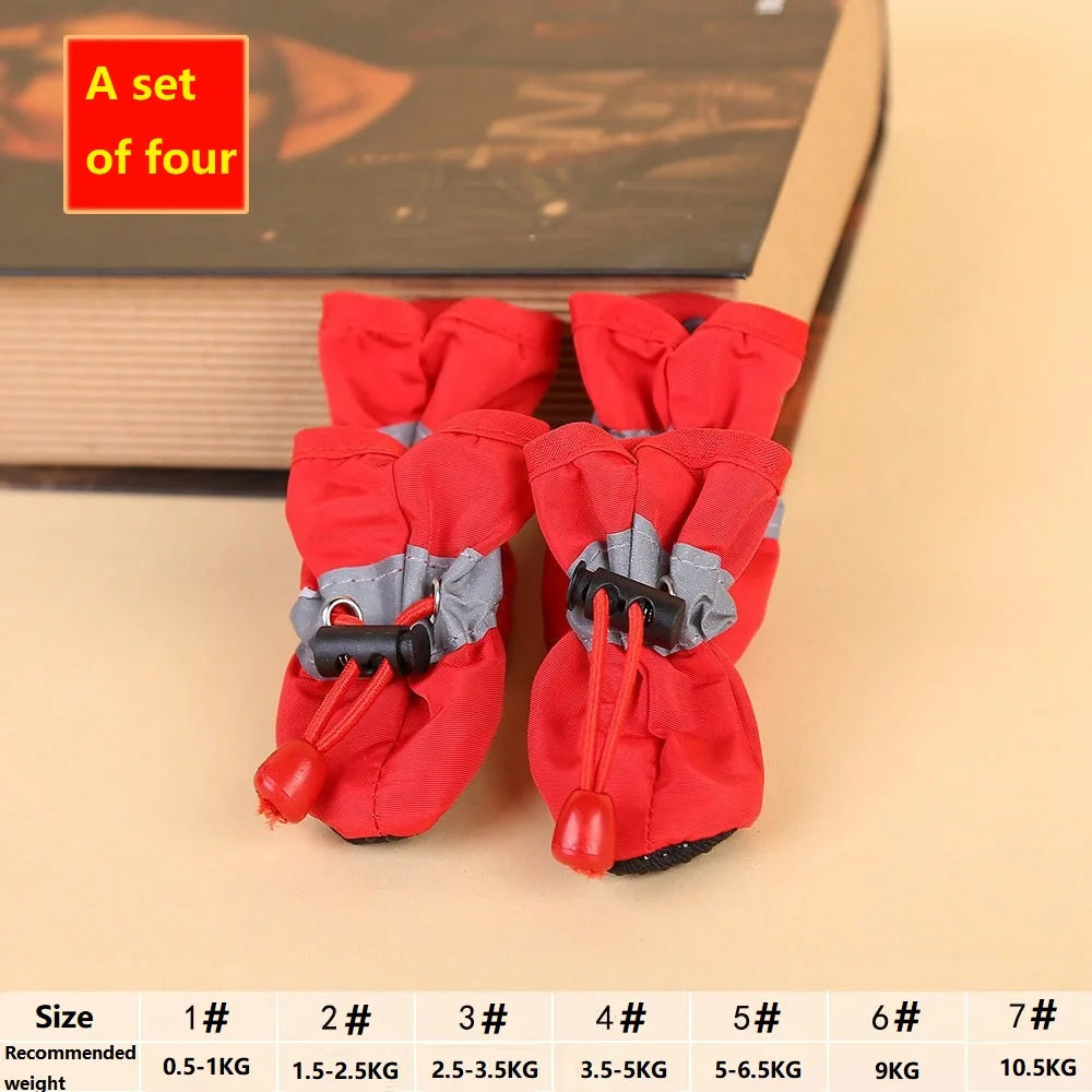 Chaussures de randonnée imperméables pour petits chiens, pantoufles moyennes pour chiots, bottes pour petits chiens XGX01, 4 pièces