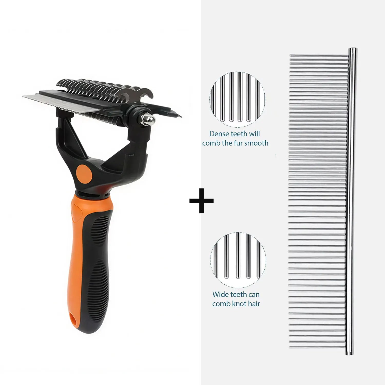 Brosse de démêlage 3 en 1 pour animaux de compagnie, épilateur de poils de chien, coupe-noeud en fourrure pour chiot et chat, peigne, fournitures de toilettage pour chiens