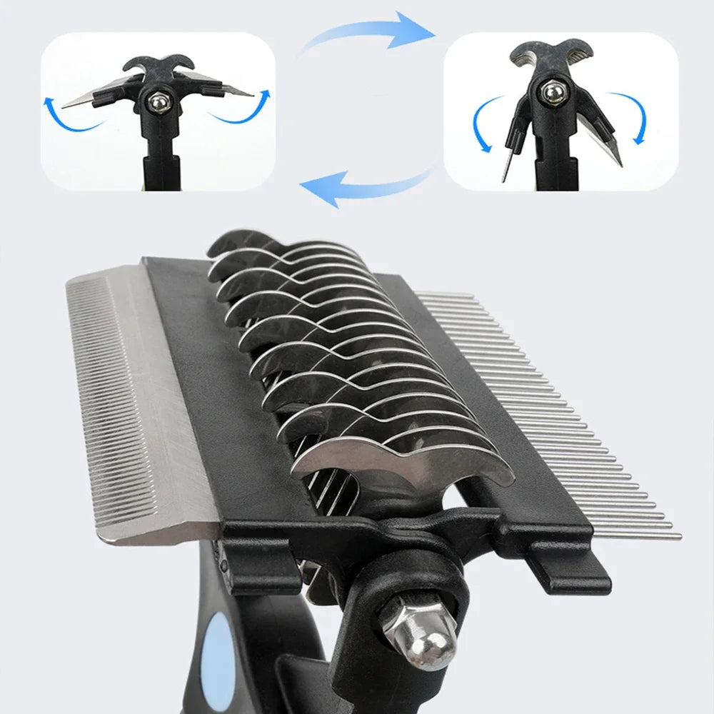 Brosse de démêlage 3 en 1 pour animaux de compagnie, épilateur de poils de chien, coupe-noeud en fourrure pour chiot et chat, peigne, fournitures de toilettage pour chiens