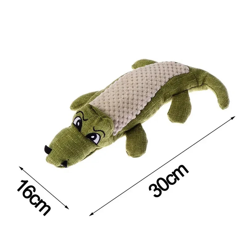 Jouet pour chien en peluche de lin, crocodile, jouet à mâcher couineur pour chien, jouet de nettoyage des dents, poupée interactive résistante