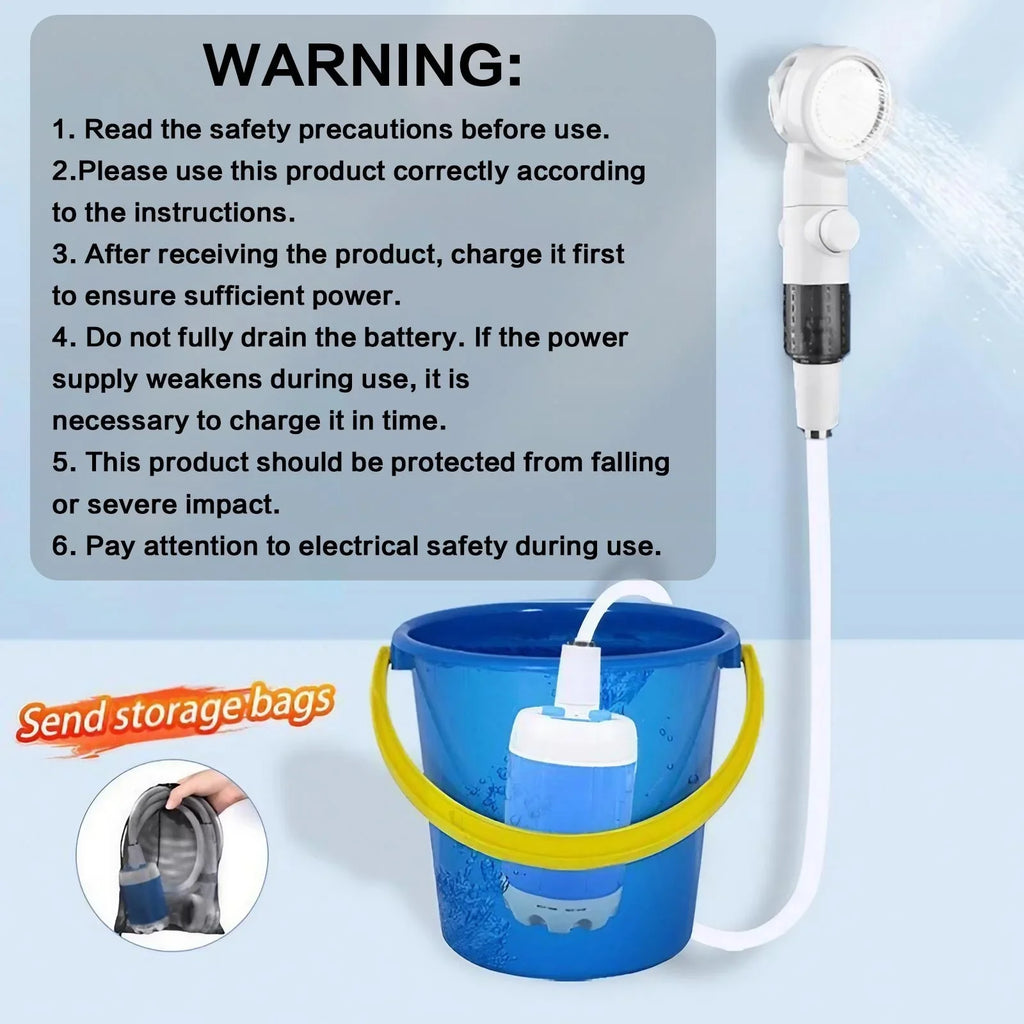 Douche extérieure Portable et Rechargeable, conception compacte, flux de douche doux pour le bain des chiens, lavage de voiture, arrosage des fleurs
