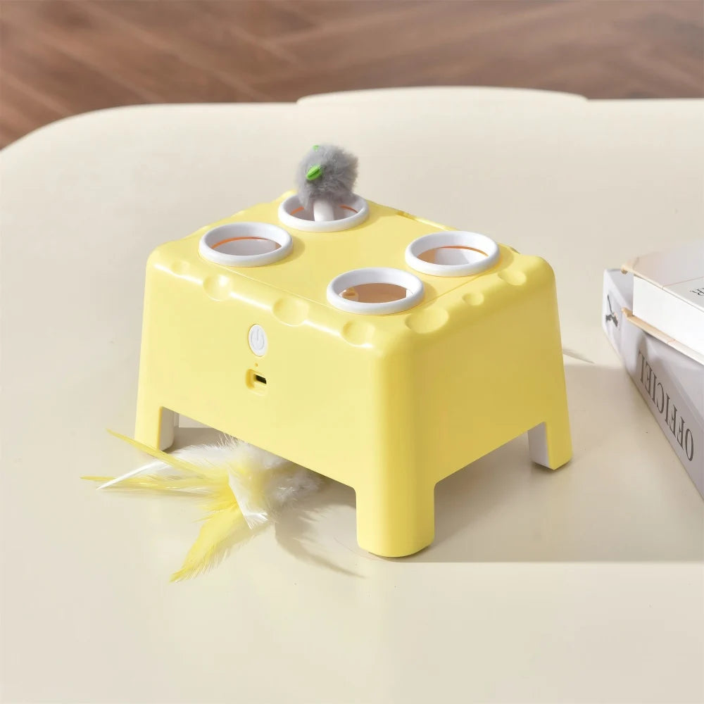 Jouet pop-up automatique à plumes pour chat