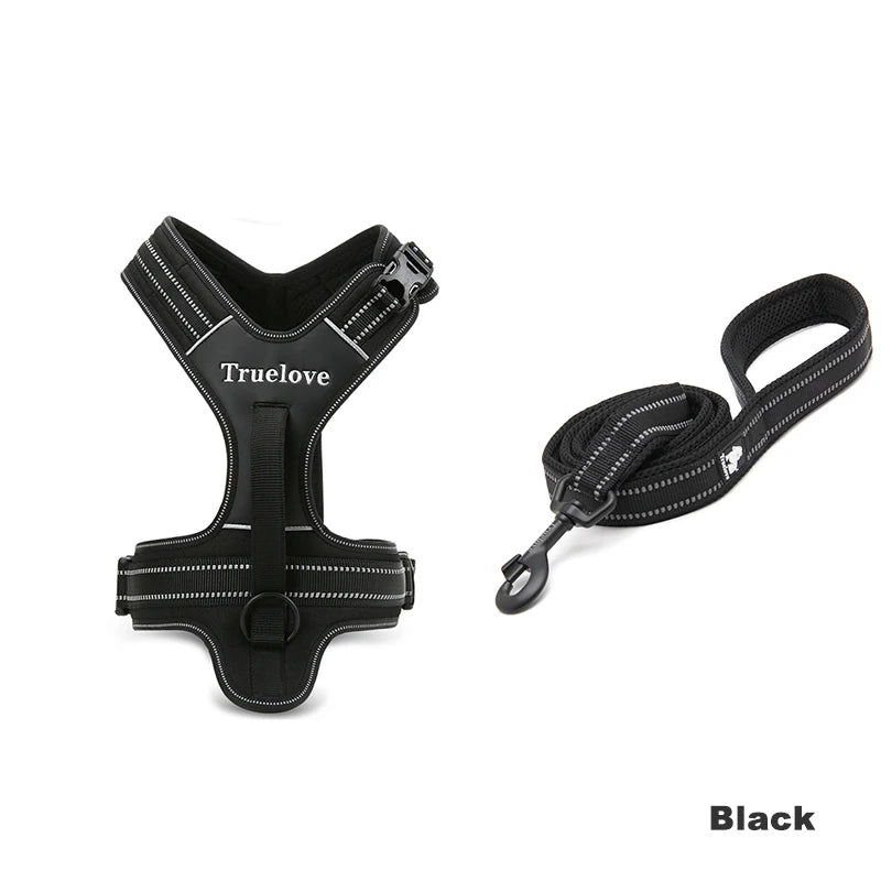 True Love Pet Ensemble harnais et laisse réglables sans traction pour chiens de taille moyenne et grande TLL5551 TLL2112
