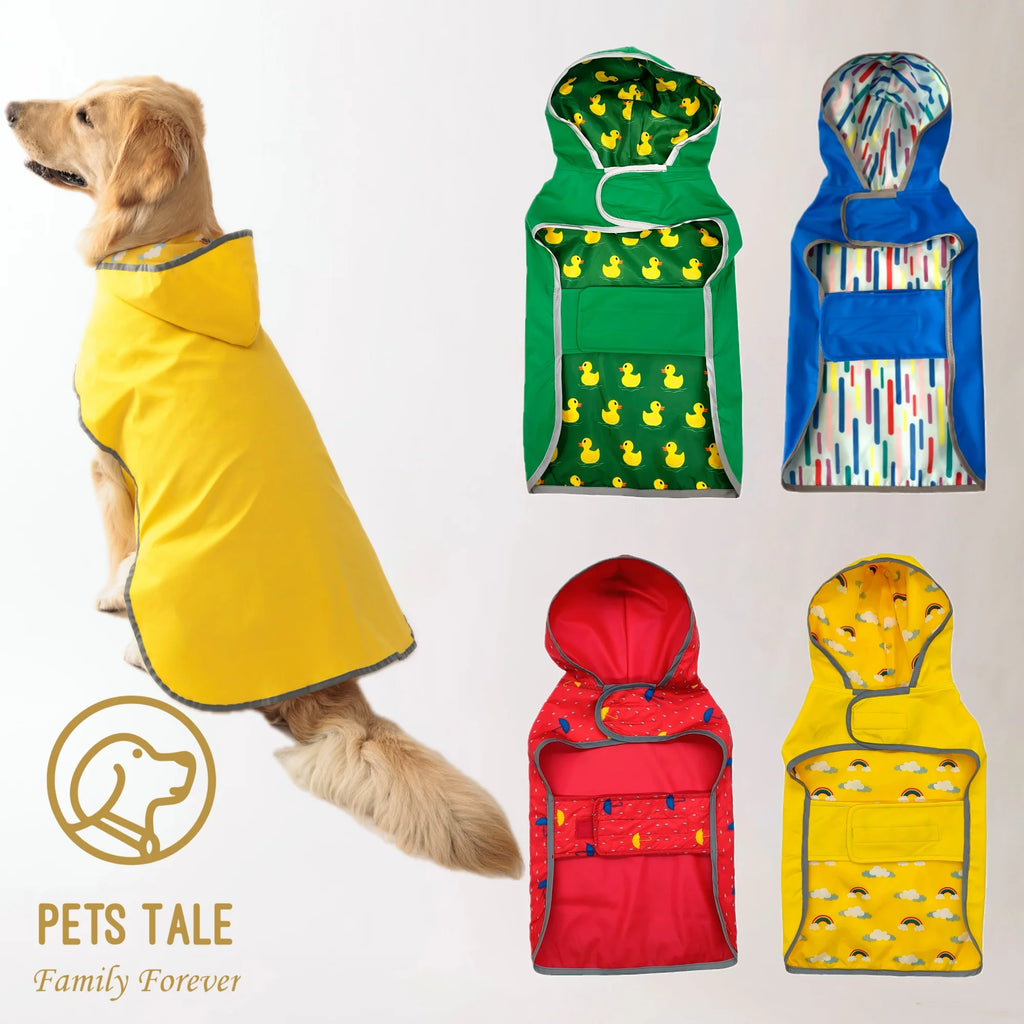 Gardez votre chiot sec et élégant : imperméable jaune double couche avec vêtements bidirectionnels!