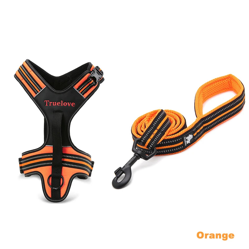 True Love Pet Ensemble harnais et laisse réglables sans traction pour chiens de taille moyenne et grande TLL5551 TLL2112