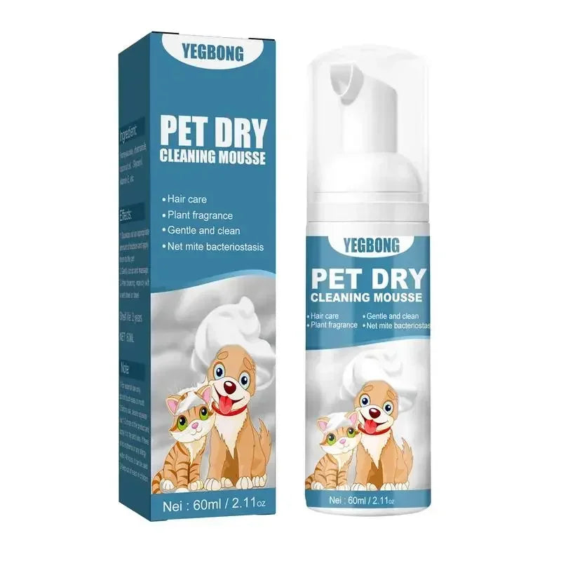 Shampoing sans eau pour chien et chat, sans rinçage, Mousse de nettoyage pour chiens et chats, fournitures de toilettage pour animaux de compagnie, nettoyage sûr sans bain, éliminateur d'odeurs