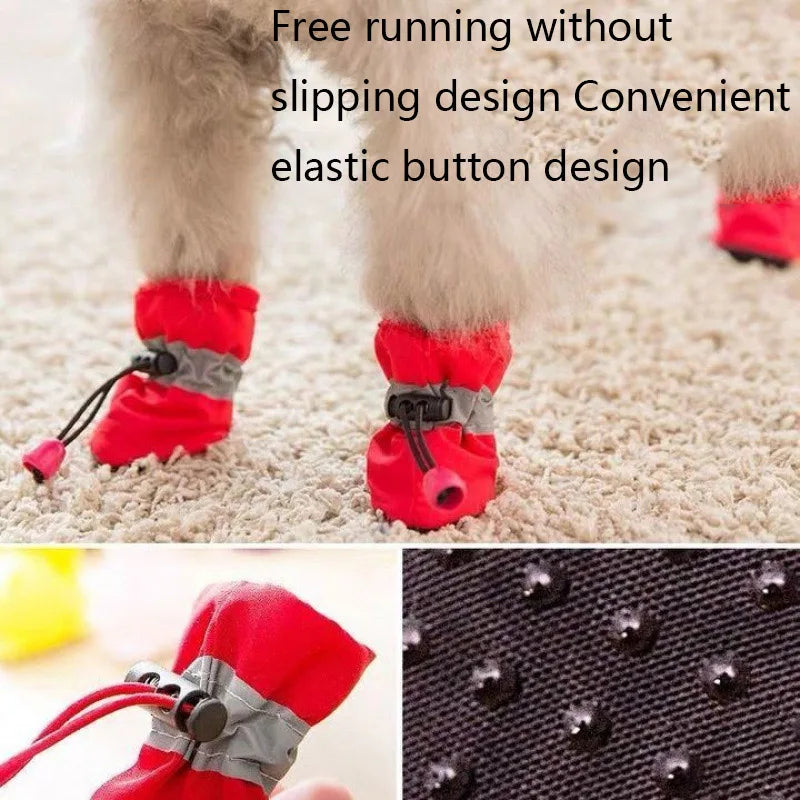 Chaussures de randonnée imperméables pour petits chiens, pantoufles moyennes pour chiots, bottes pour petits chiens XGX01, 4 pièces