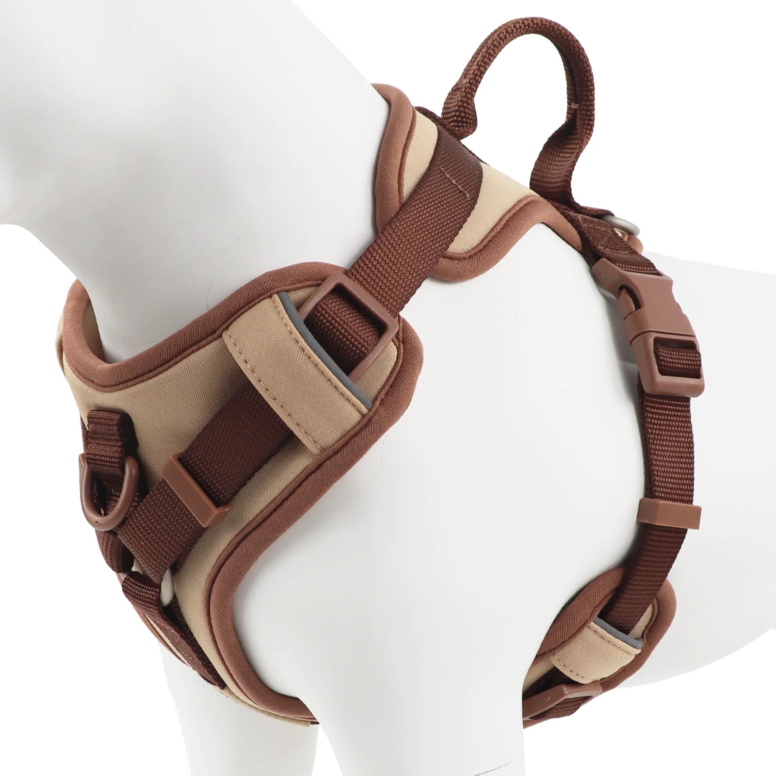 Nouveau Harnais de Luxe pour Chien Couleur Chocolat Anti-Traction pour Grands et Petits Chiens Sangle de Poitrine Réglable Harnais Personnalisé pour Chien