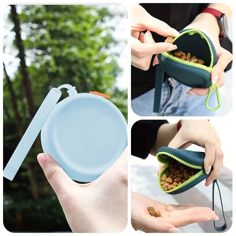 Sac de nourriture en Silicone pour chien, fournitures pour animaux de compagnie, 1 pièce, sac d'entraînement en plein air pour chien, pochette d'entraînement pour friandises, sac d'entraînement étanche pour collation pou