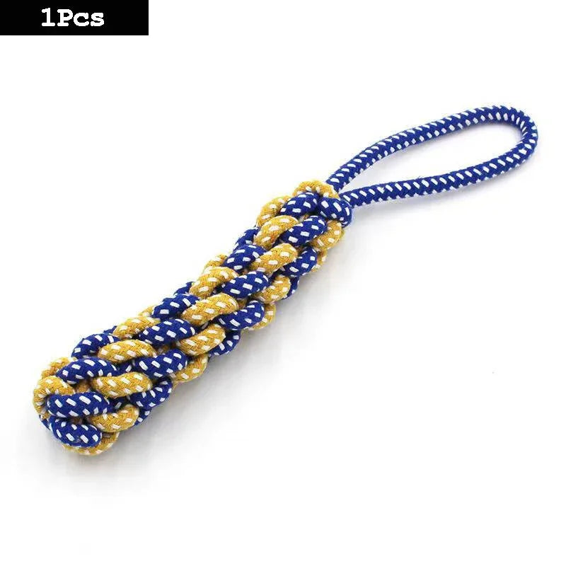 1 pièce Jouet pour chien en corde de coton tressée, forme carotte, balle et haltère, pour chiot, pour le nettoyage des dents, durable et résistant aux morsures, fournitures pour animaux de compagnie