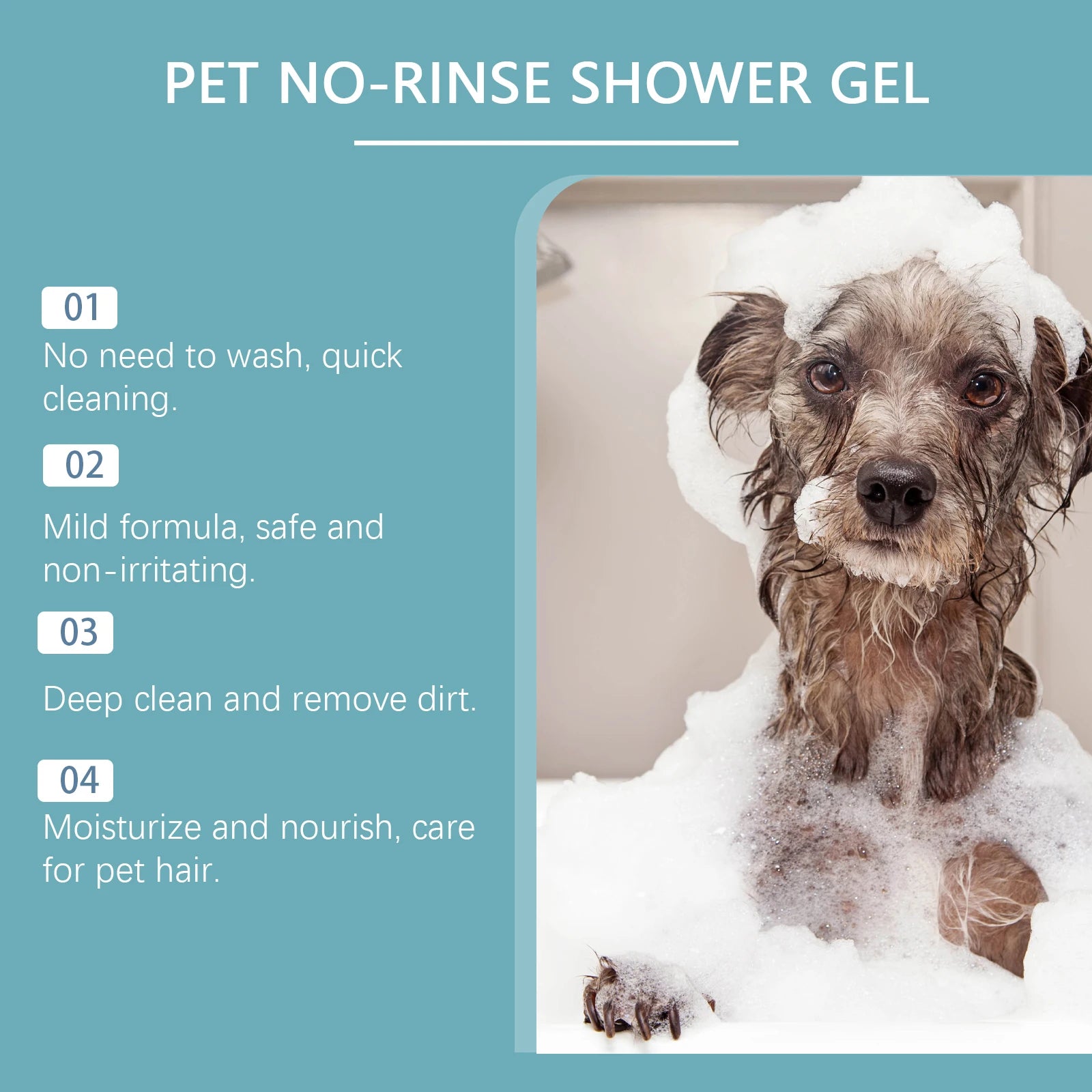 Shampoing sec sans rinçage sans eau, pour chat, chien, toilettage des animaux, nettoyage des animaux domestiques, Spray de bain moussant à sec, fournitures pour animaux de compagnie, 150ml