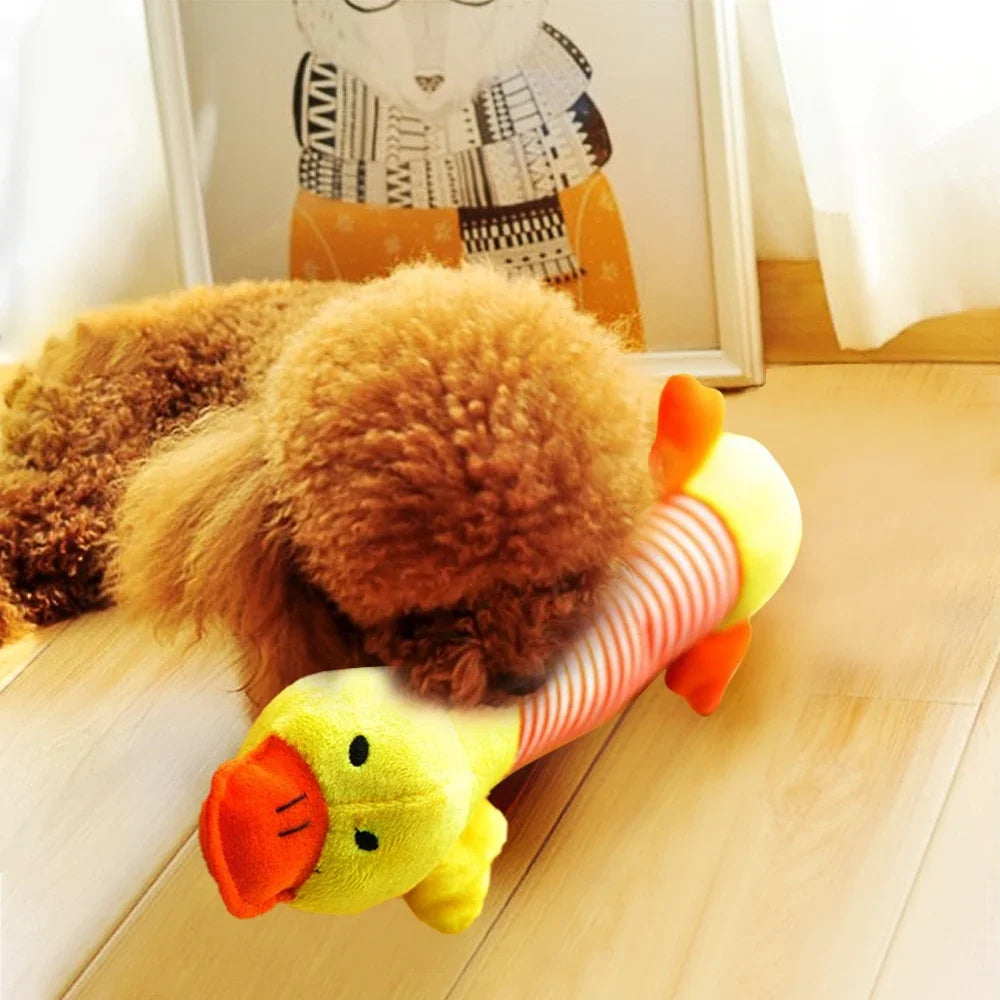 Peluche mignon éléphant canard cochon chien chat grincement son chien jouets drôle polaire durabilité mâcher molaire jouet adapté pour tous les animaux de compagnie