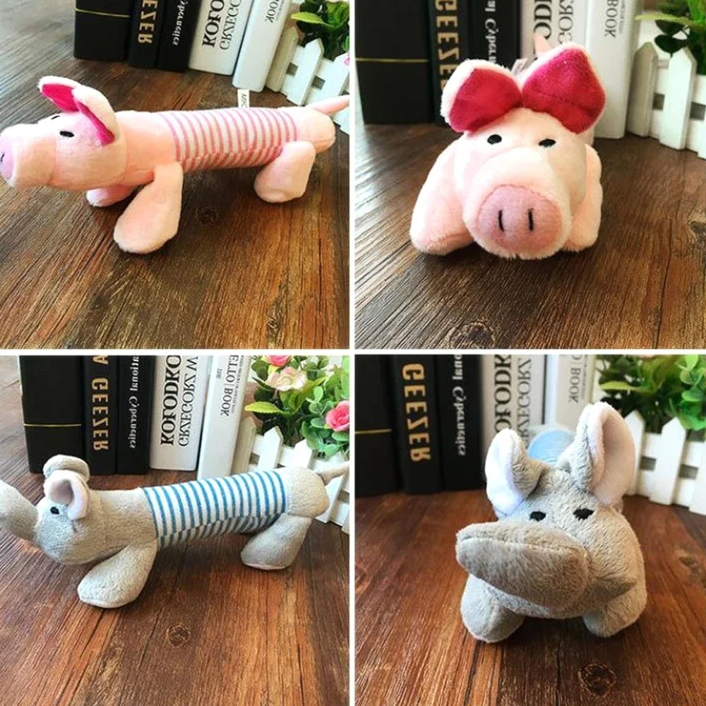 Peluche mignon éléphant canard cochon chien chat grincement son chien jouets drôle polaire durabilité mâcher molaire jouet adapté pour tous les animaux de compagnie