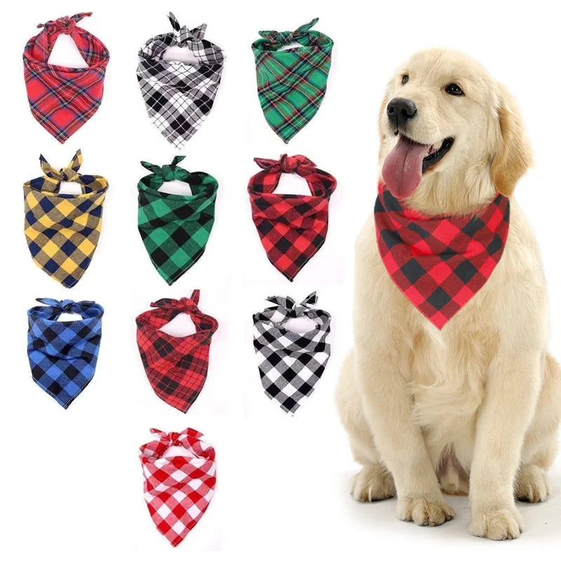 Bandana coton carreaux lavable chien & chat