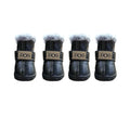 Bottes de neige imperméables pour animaux de compagnie, chaussures coordonnantes pour chien, peluche douce, PU, chaudes, mode, hiver, ensemble de 4 pièces