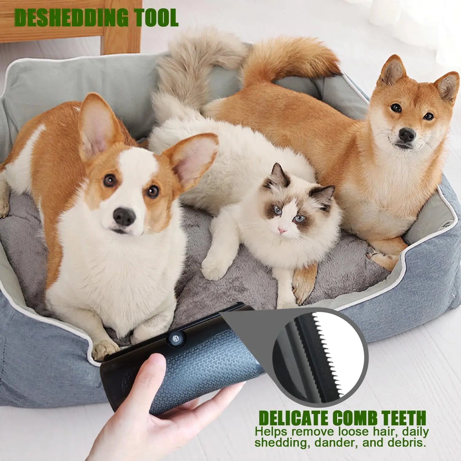 Brosse professionnelle améliorée pour animaux de compagnie, éliminateur de poils de chien, coupe-nœuds de fourrure, peigne pour chiots et chats, fournitures de toilettage pour chiens, anti-chute de poils