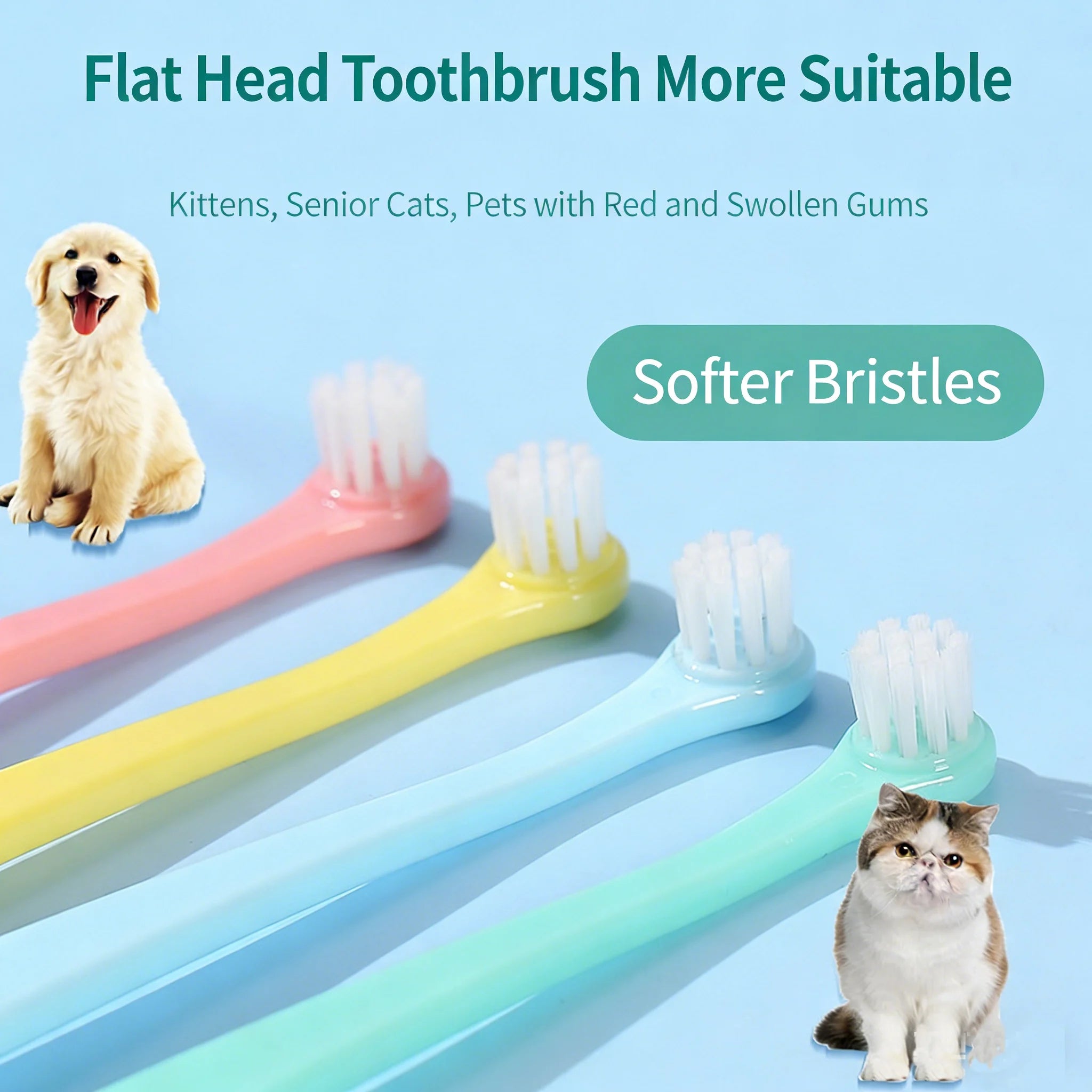 Brosse à dents poils doux pour animaux