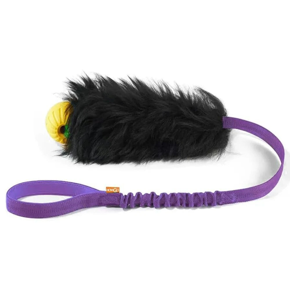 Jouet interactif en corde pour chien, chasseur élastique avec boule en caoutchouc, jouet de remorqueur pour animaux de compagnie, peau de mouton pour chiens de taille moyenne et grande, exercice en plein air