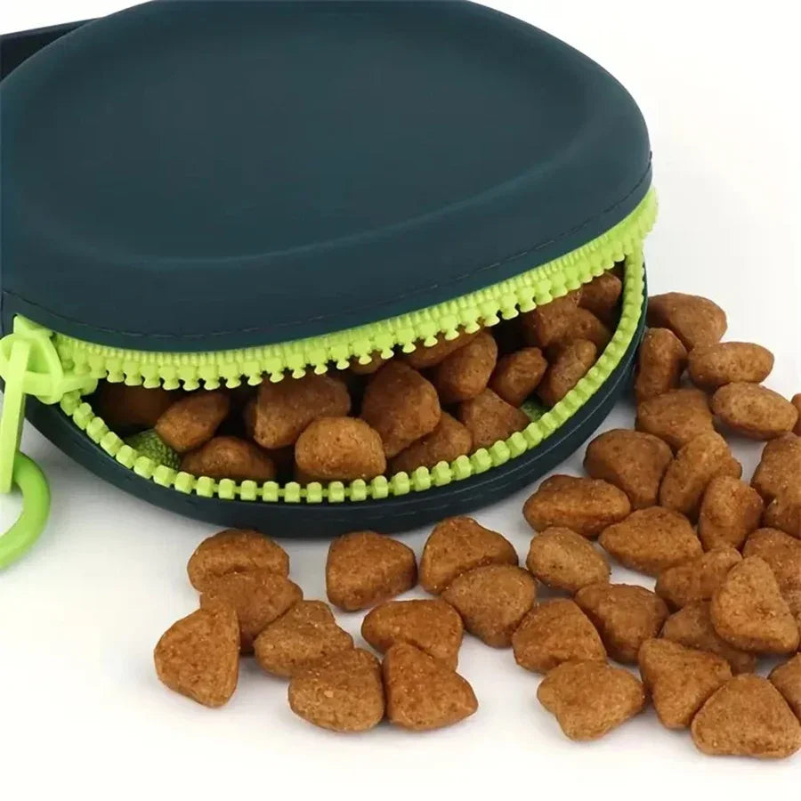 Sac de nourriture en Silicone pour chien, fournitures pour animaux de compagnie, 1 pièce, sac d'entraînement en plein air pour chien, pochette d'entraînement pour friandises, sac d'entraînement étanche pour collation pou