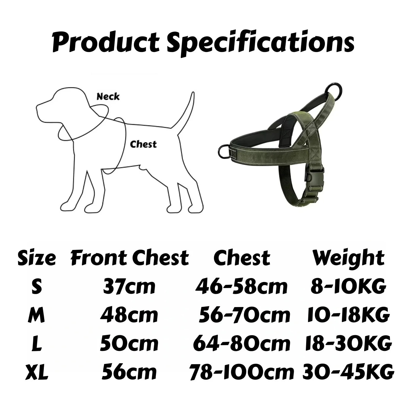 Harnais tactique gilet grand chien robuste
