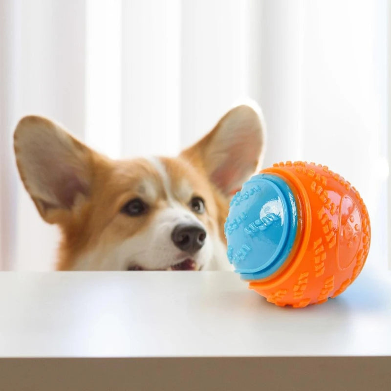 Jouet à mâcher pour chien, balle en silicone résistante aux morsures, jouet pour chiot, balle qui couine, nettoyage des dents, entraînement pour chien, fournitures pour chiens
