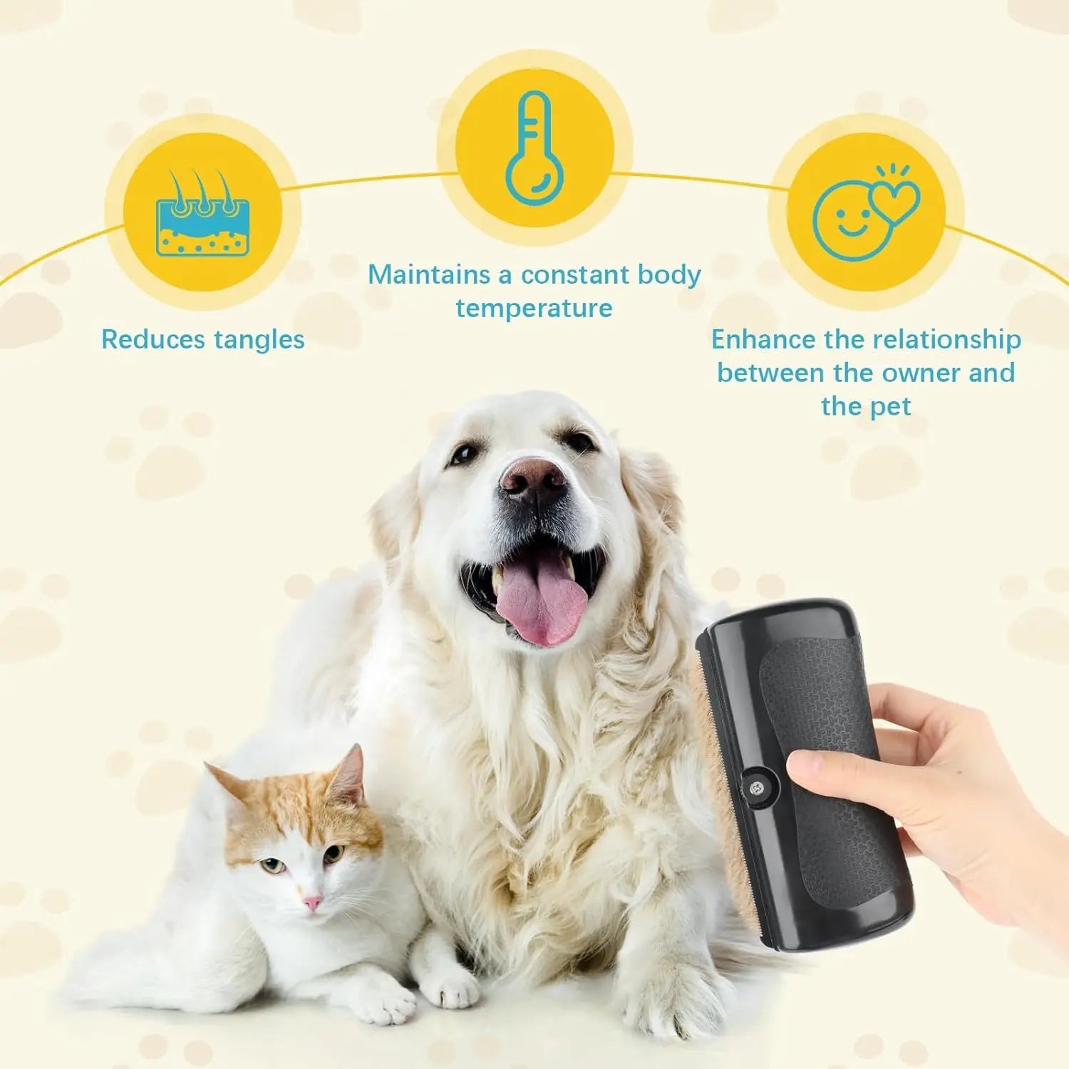 Brosse professionnelle améliorée pour animaux de compagnie, éliminateur de poils de chien, coupe-nœuds de fourrure, peigne pour chiots et chats, fournitures de toilettage pour chiens, anti-chute de poils