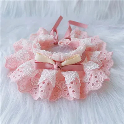Collier en dentelle réglable pour chat et chien, accessoires pour animaux de compagnie, bandana, foulard, cravate, sangle, écharpe pour chiots, fournitures pour animaux de compagnie